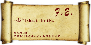 Földesi Erika névjegykártya